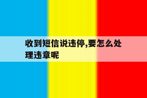 收到短信说违停,要怎么处理违章呢 收到短信说违停,要怎么处理违章呢