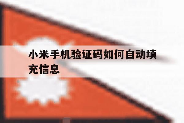 小米手机验证码如何自动填充信息 小米手机验证码如何自动填充信息