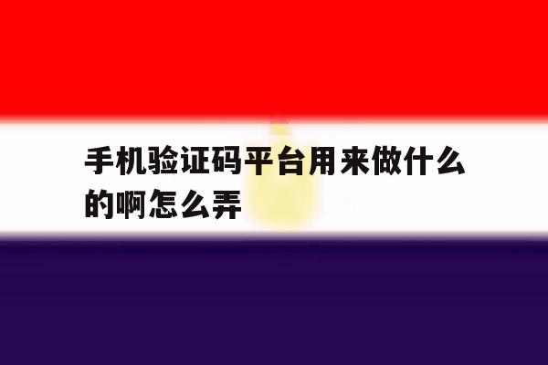 手机验证码平台用来做什么的啊怎么弄 手机验证码平台用来做什么的啊怎么弄