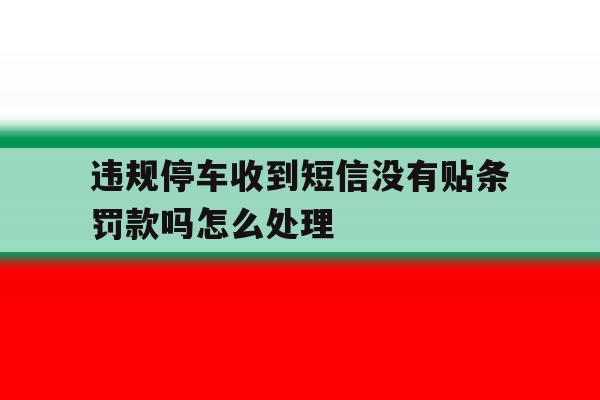 违规停车收到短信没有贴条罚款吗怎么处理 违规停车收到短信没有贴条罚款吗怎么处理