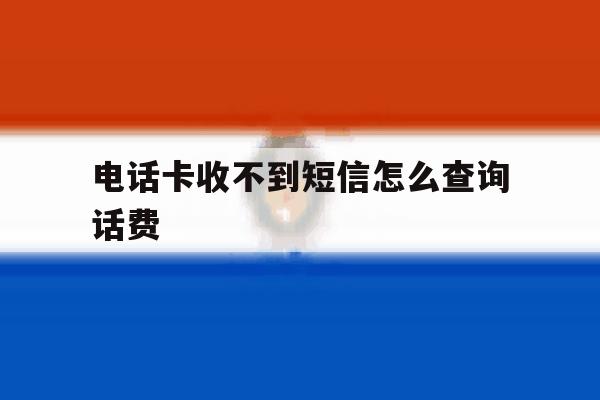 电话卡收不到短信怎么查询话费 电话卡收不到短信怎么查询话费